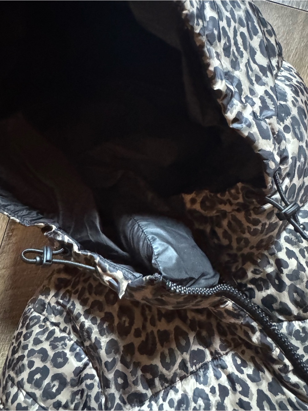 Sanctuary Leopard Print Puffer Jacket with Hood - Brown/Black - Picture 4 of 10